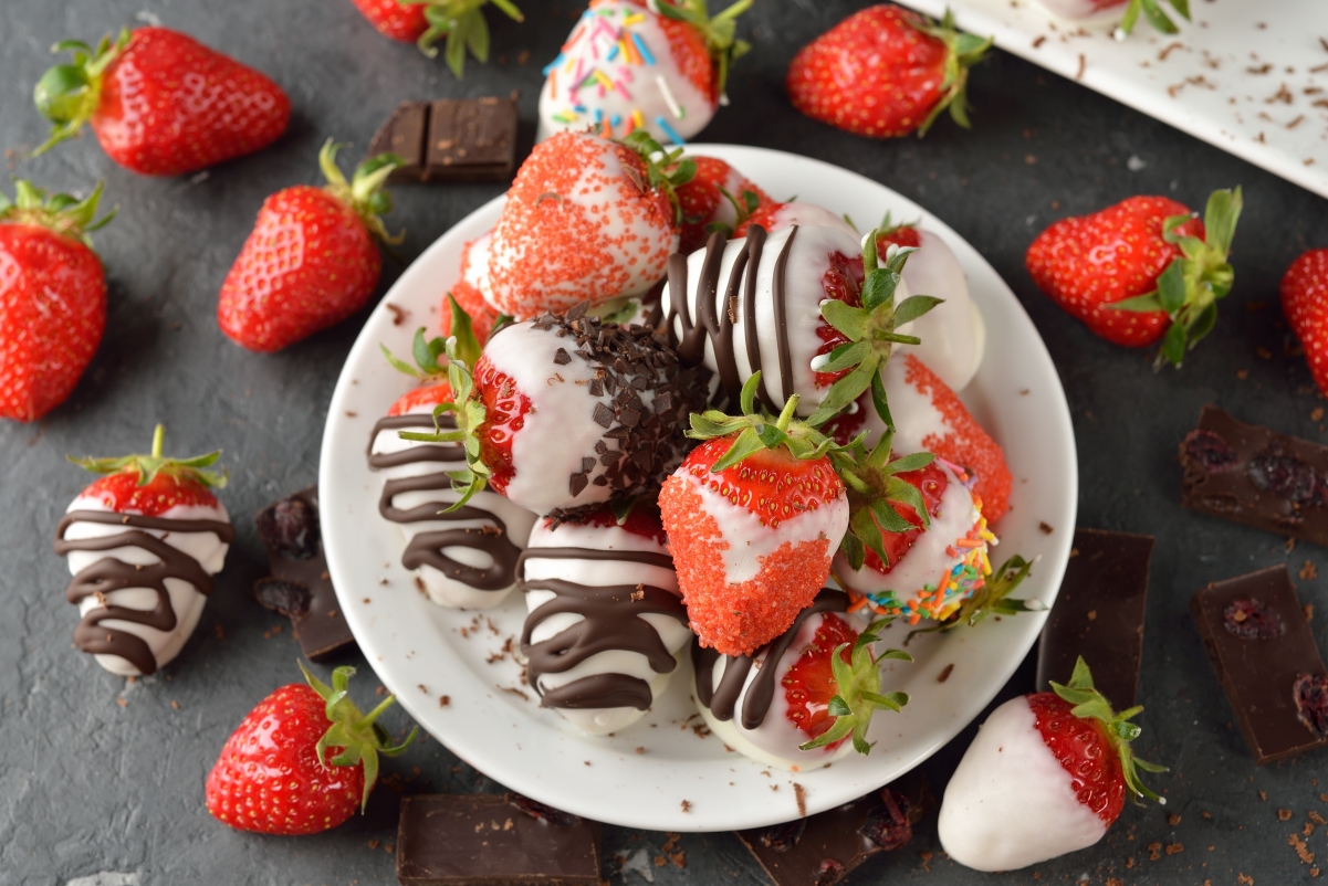 巧克力,甜点,草莓,高清图片
