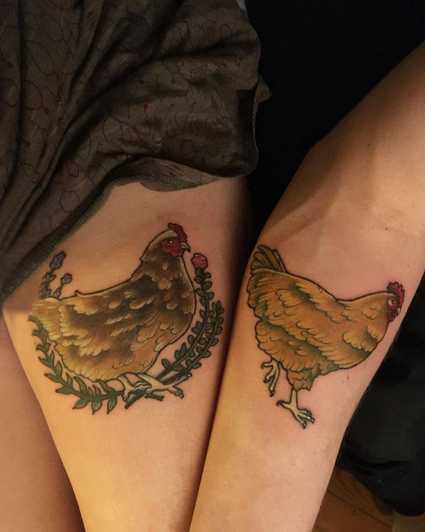  男生手臂上鸡纹身图案 纹身公鸡