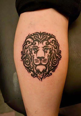 帅气的狮子图腾纹身图案