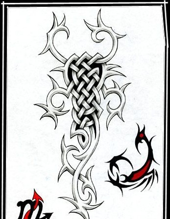 适合天蝎座的蝎子图腾纹身手稿图片
