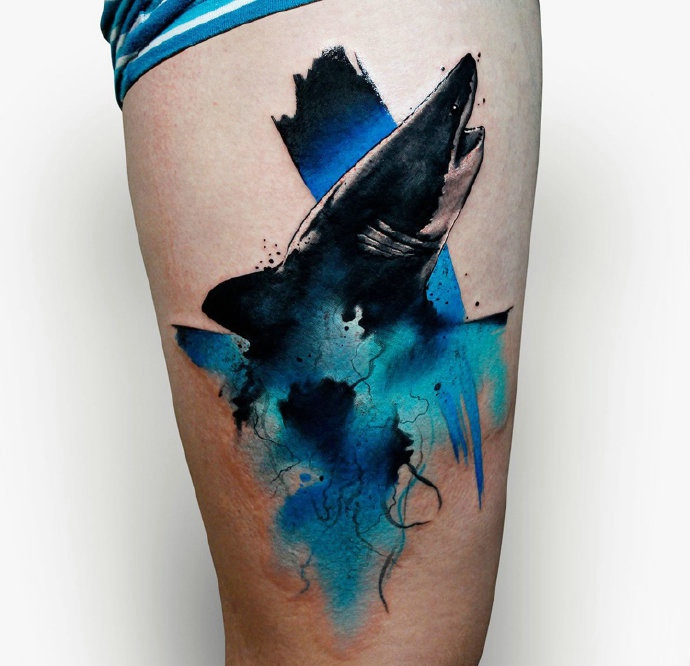 一套抽象化水彩图腾纹身刺青