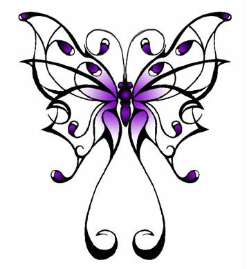 唯美漂亮的蝴蝶纹身手稿