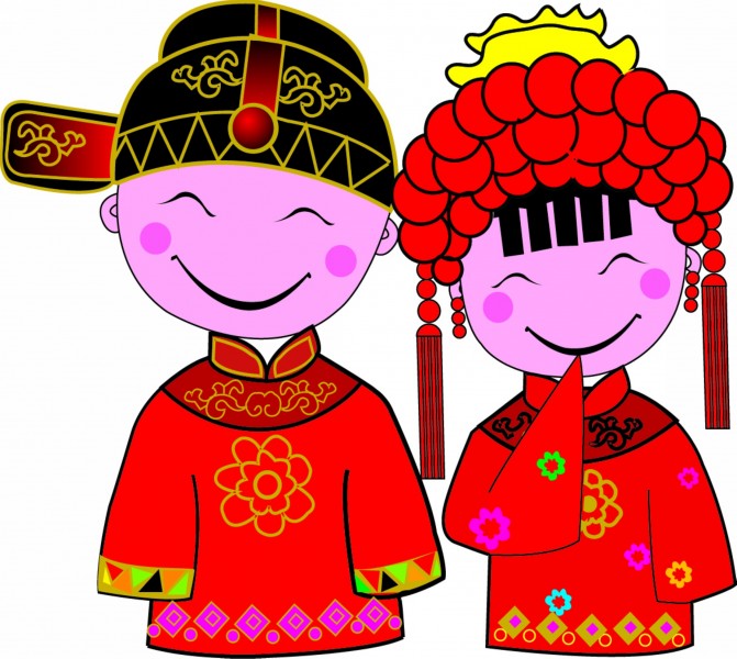 中式婚礼卡通图(50张高清图片)